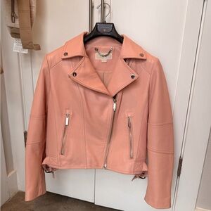 Michael Kors Blush Leather Moto Jacket